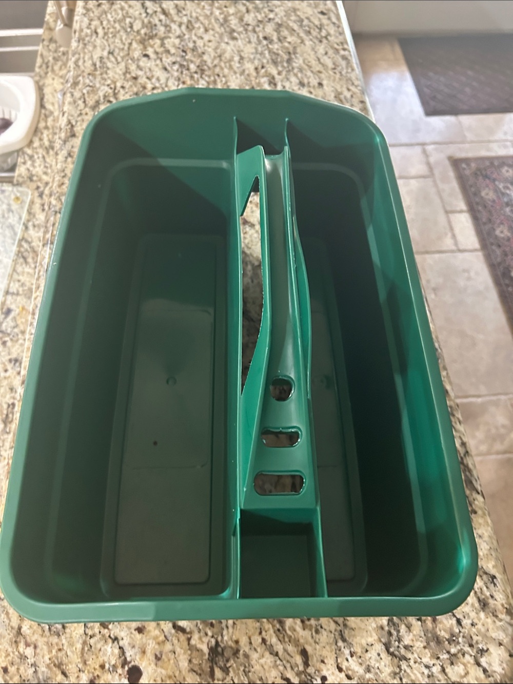 Green Plastic Cleaning Storage 6 slots for cleaning brush Tote with Carry Handle